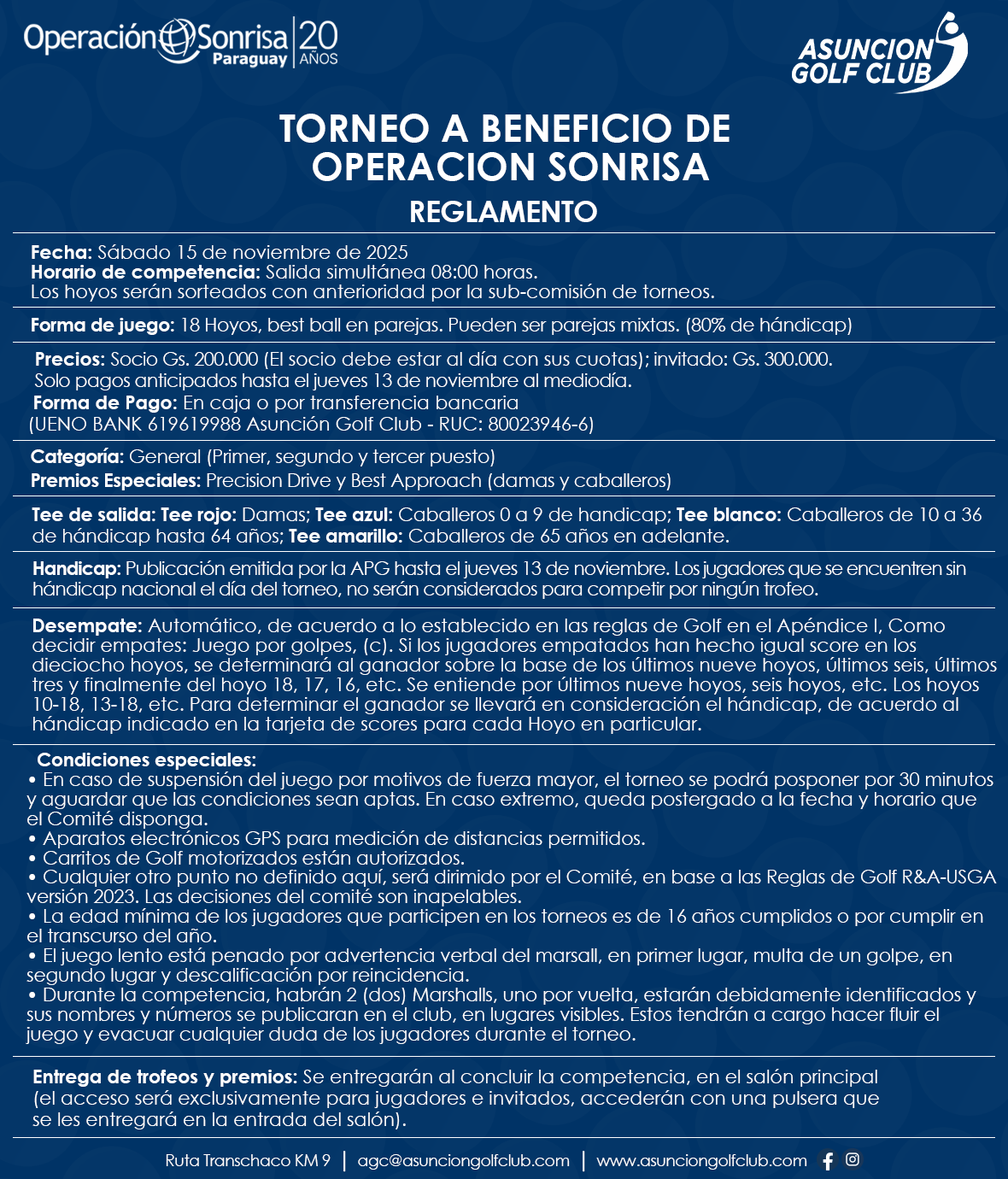 Reglamento del torneo 