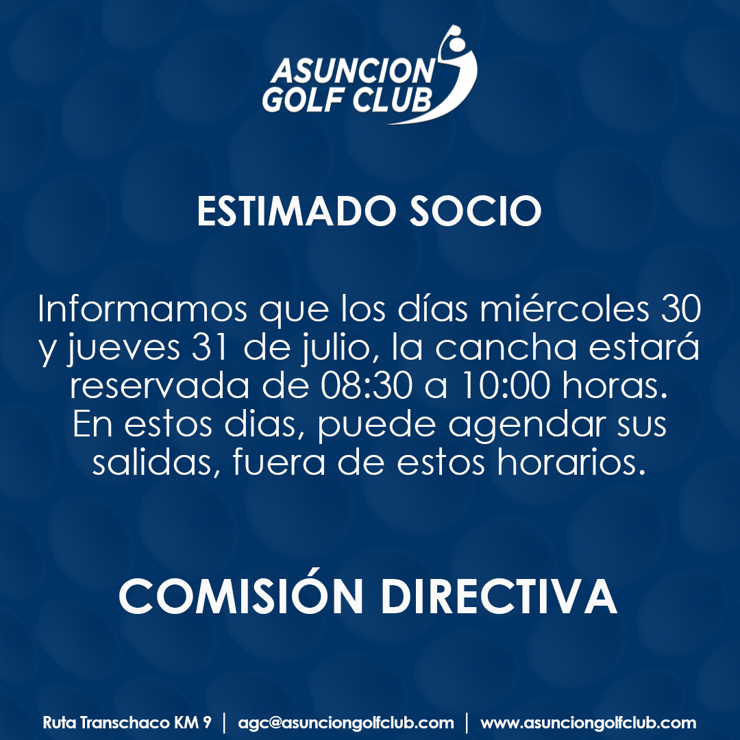 Horarios a tener en cuenta 