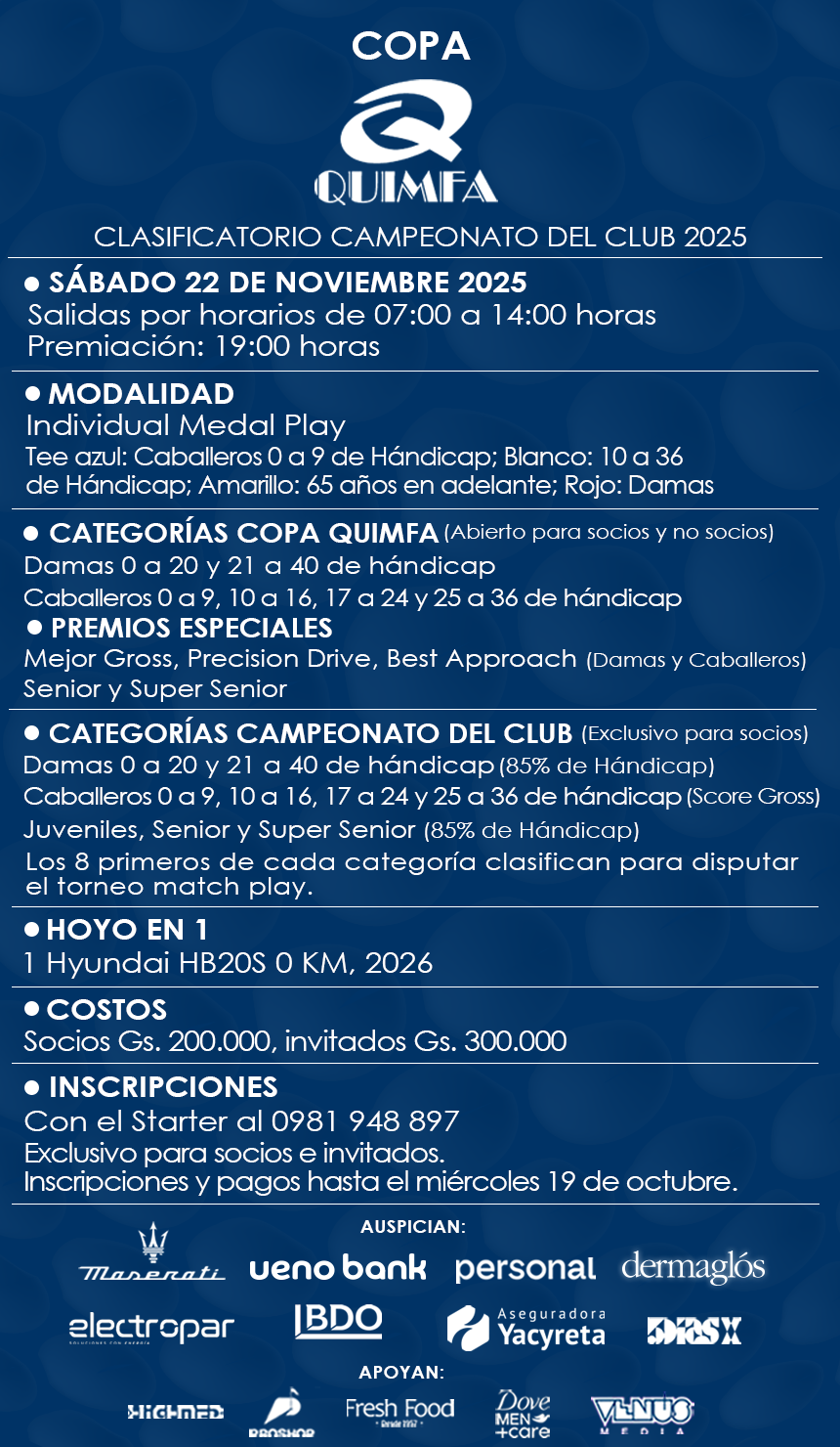 COPA QUIMFA Clasificatorio campeonato del Club