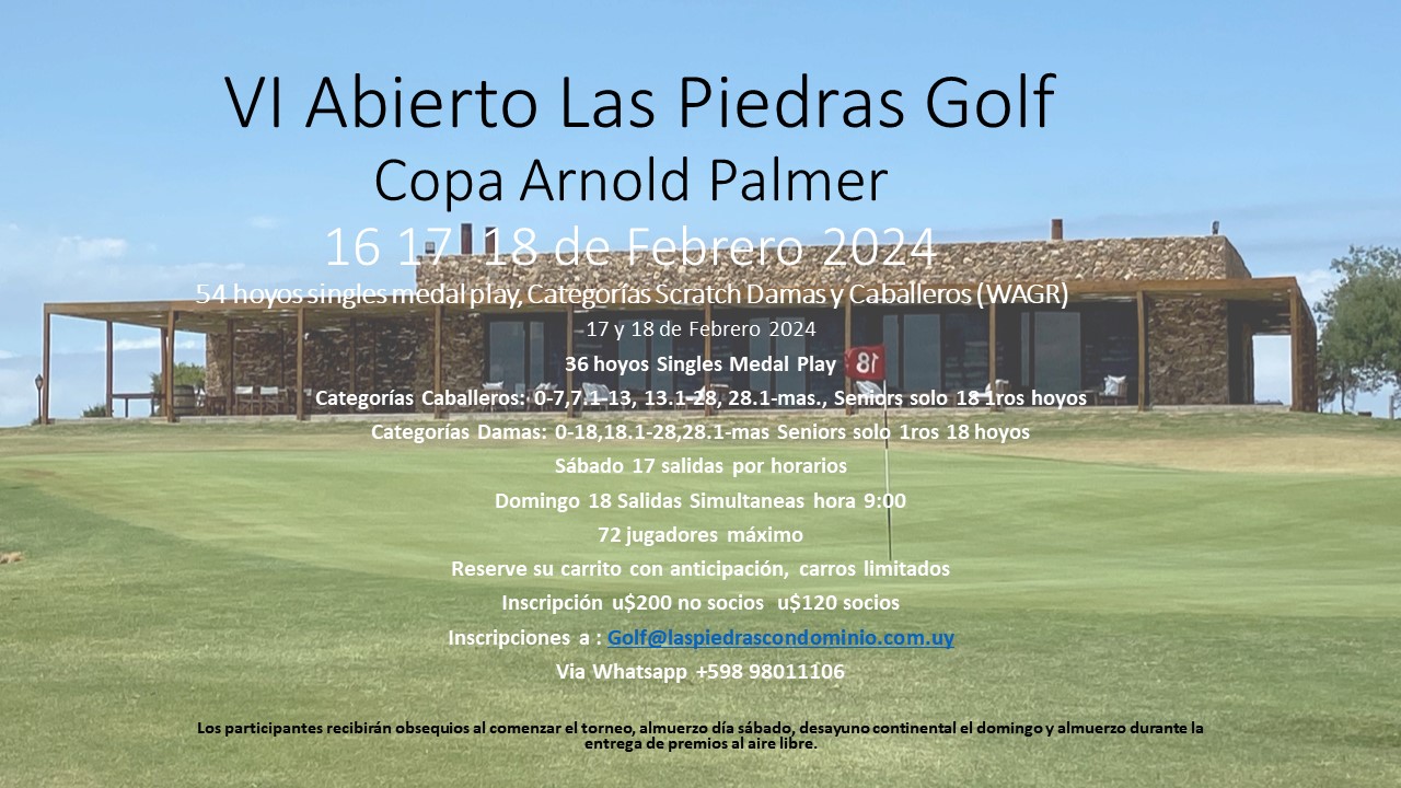 VI Abierto Las Piedras Golf Club Copa ARNOLD PALMER