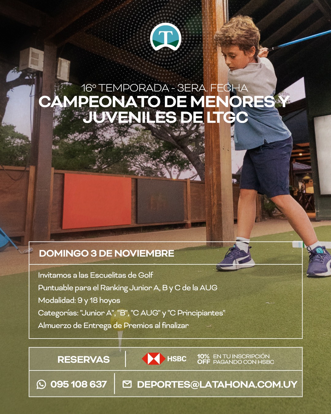 CAMPEONATO DE MENORES Y JUVENILES DE LA TAHONA GOLF CLUB - domingo 3 de noviembre