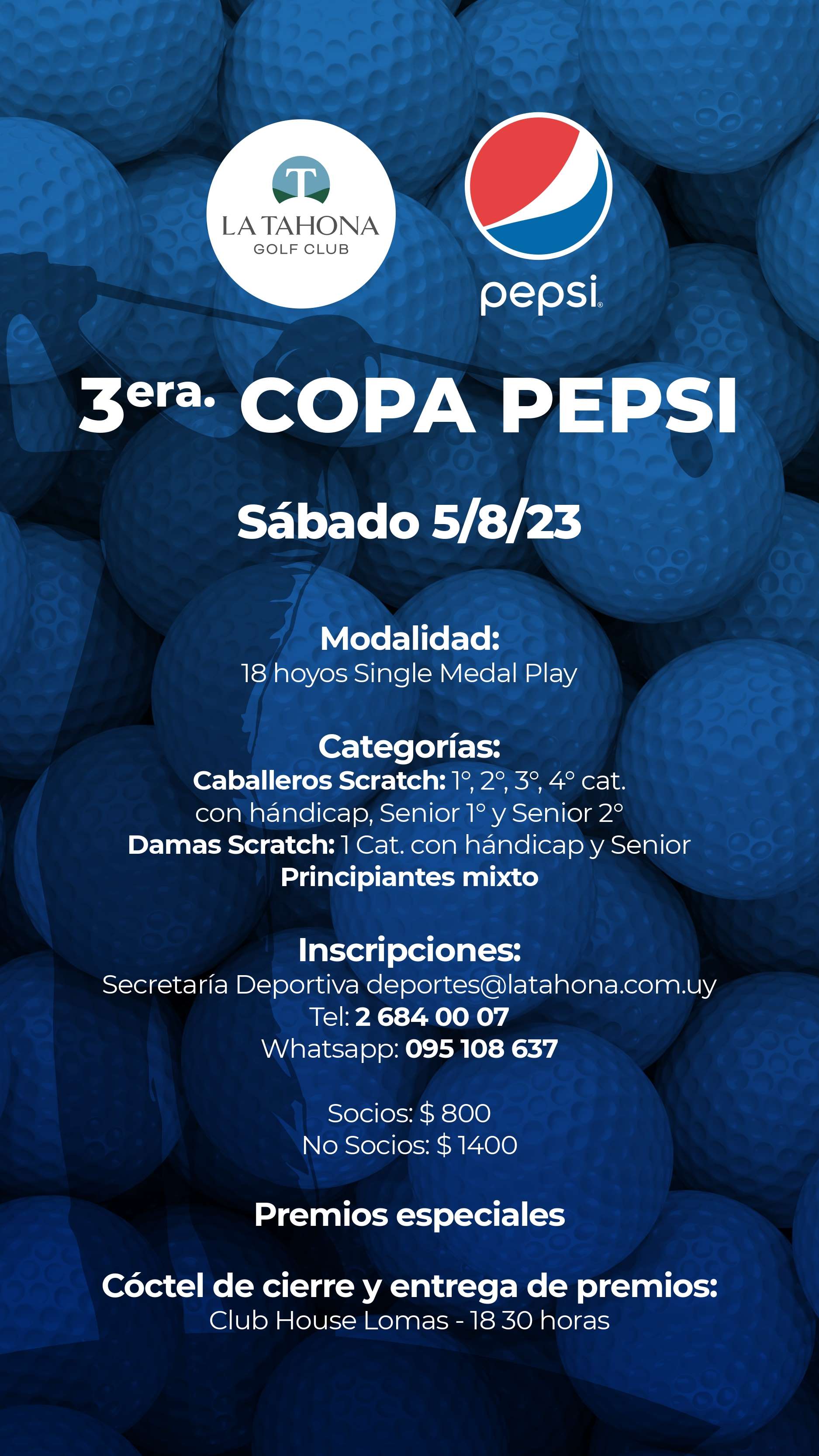 COPA PEPSI _ Sbado 5/8 _ 18 hoyos single medal play