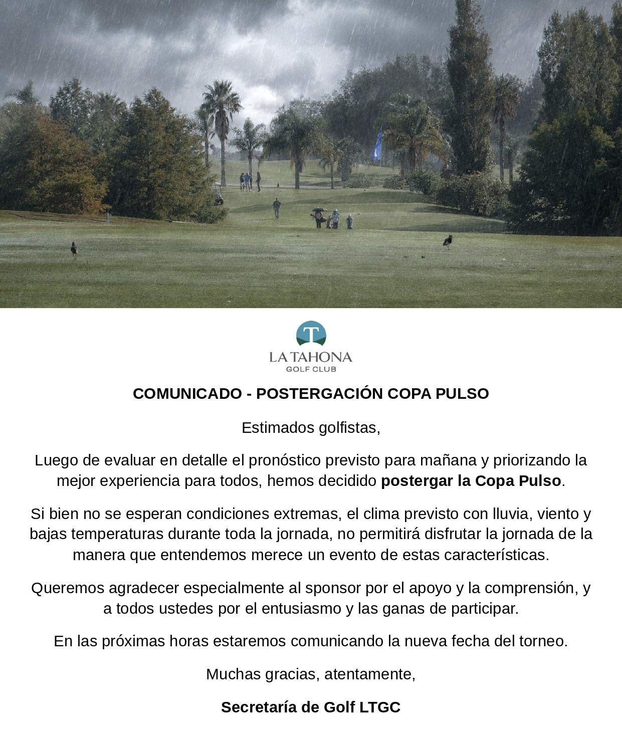 COPA PULSO - SÁBADO 9/5 - POSTERGADA POR CLIMA