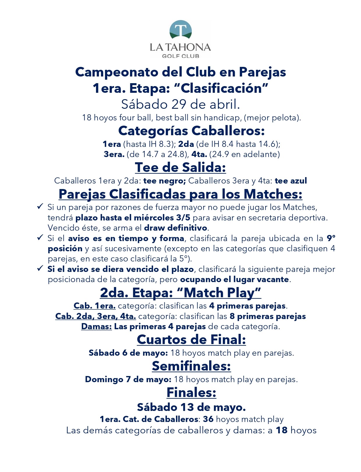 Campeonato del Club en Parejas 2023 1era. etapa 