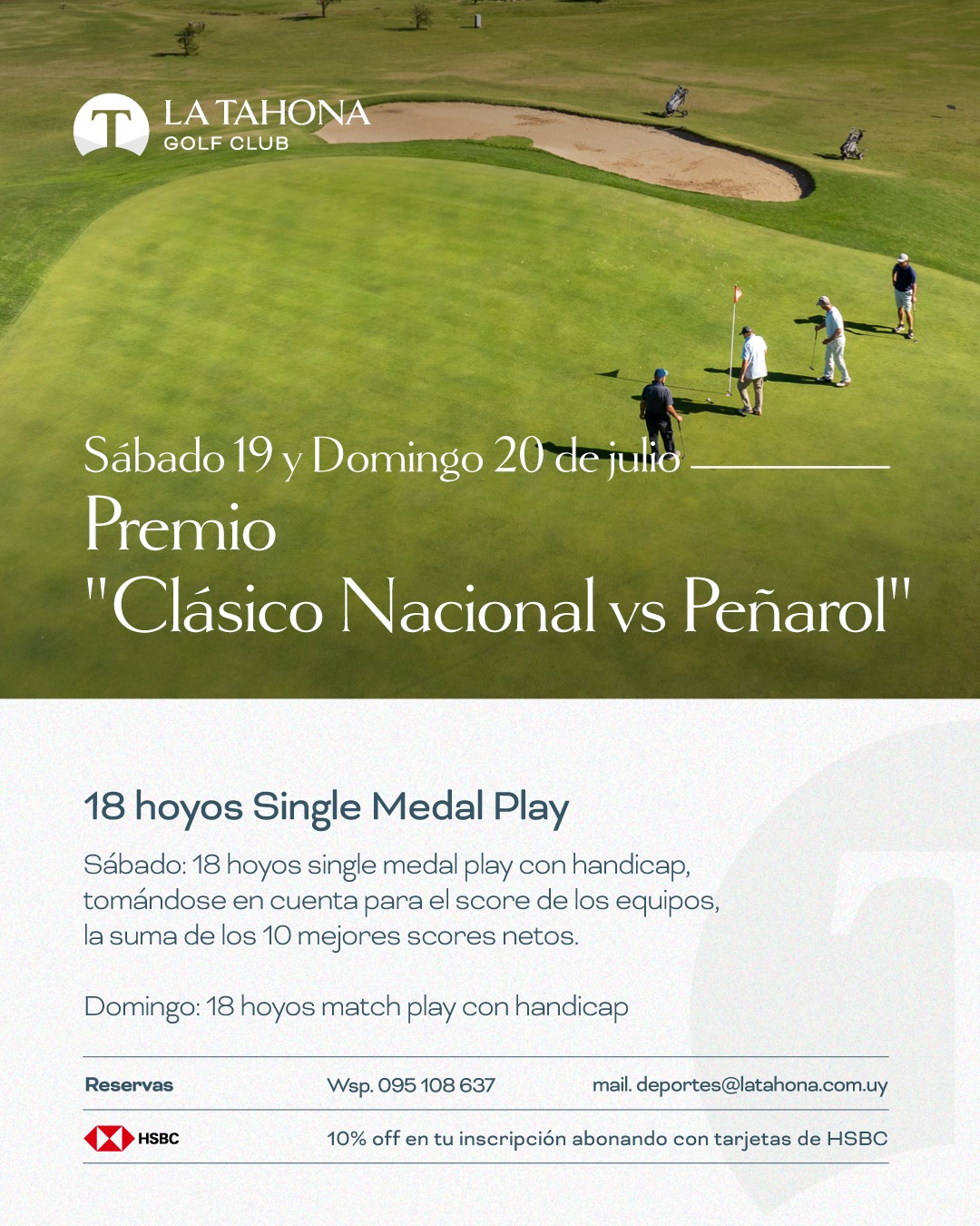 CLASICO DE GOLF - NACIONAL VS PEÑAROL - STROKE PLAY - EN EQUIPOS - MATCH PLAY - SÁBADO 19 Y DOMINGO 