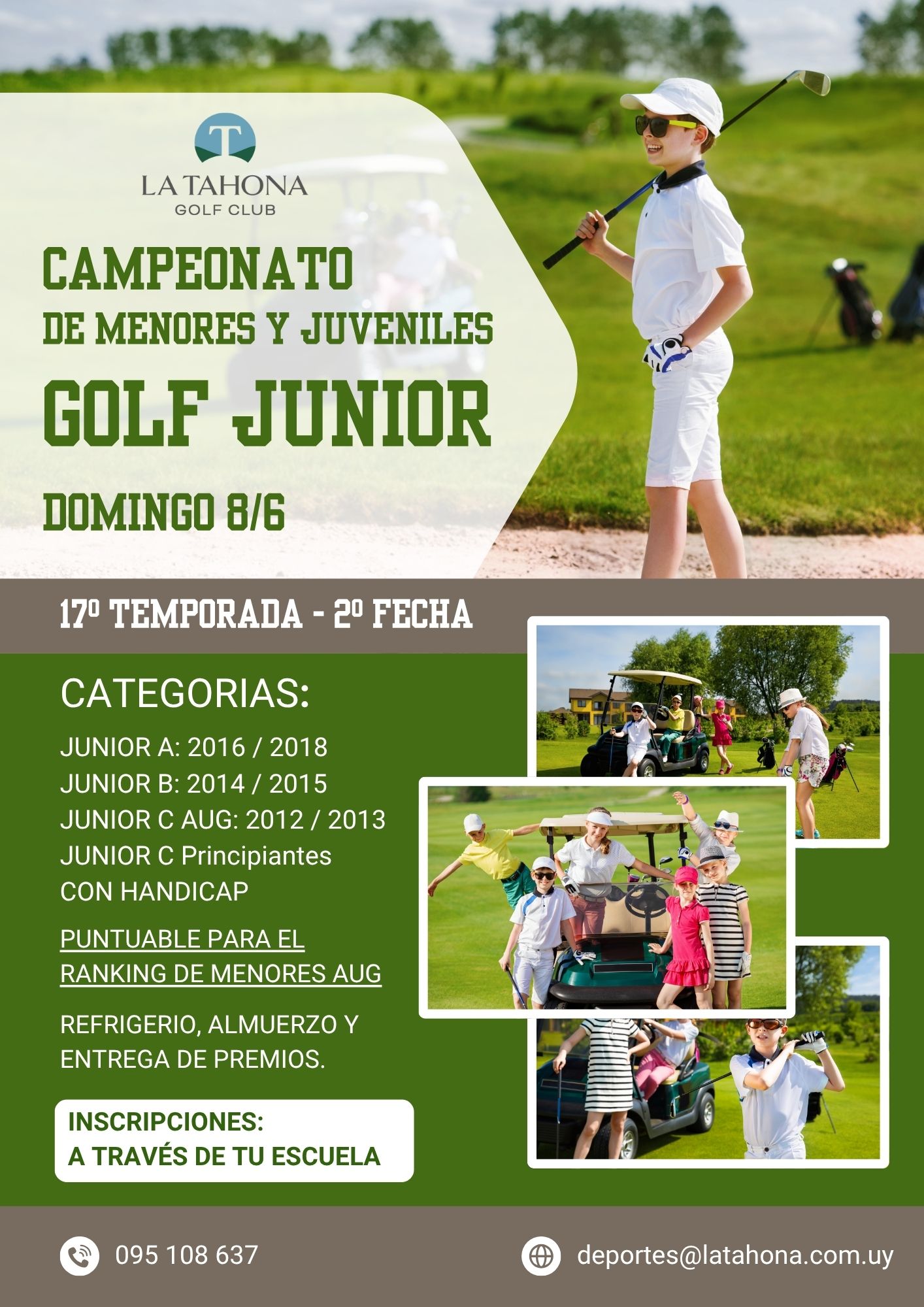 CAMPEONATO DE MENORES Y JUVENILES DEL CLUB - PUNTUABLE PARA EL RANKING JUNIOR AUG - DOMINGO 8 DE JUN