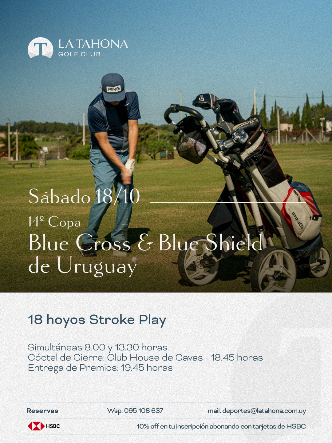 14º COPA BLUE CROSS & BLUE SHIELD DE URUGUAY - SÁBADO 18/10 - 18 HOYOS SMP - SIMULTÁNEAS 8.00 Y 13.3