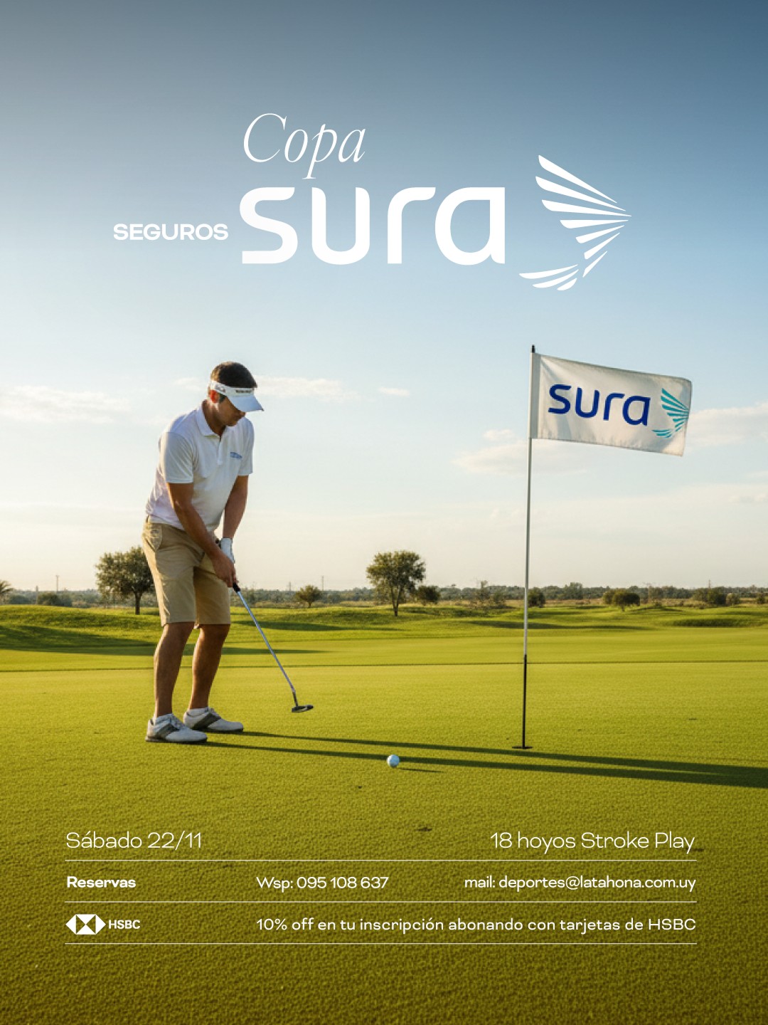 COPA SEGUROS SURA - SÁBADO 22/11 -  18 HOYOS STROKE PLAY -  TODAS LAS CATEGORÍAS - PREMIOS -  SORTEO