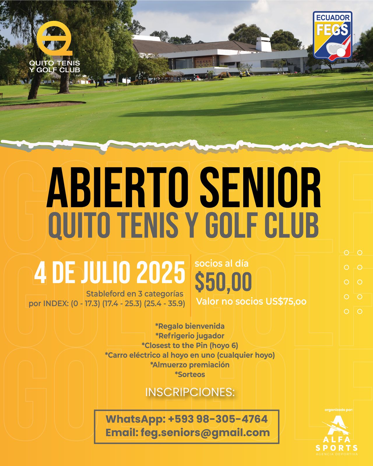 Abierto Nacional Senior del Quito Tenis y Golf Club 2025