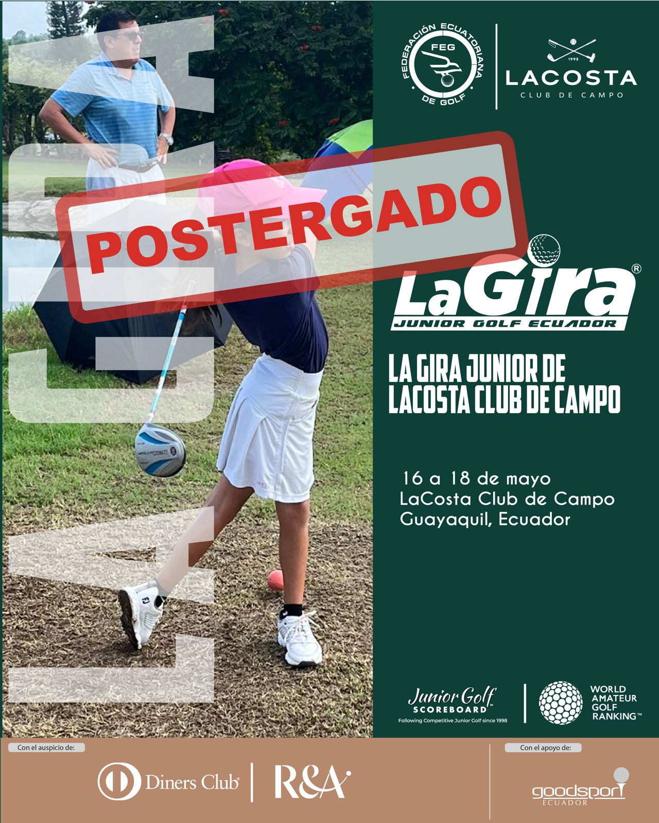 Postergación Gira Junior de LaCosta Club de Campo