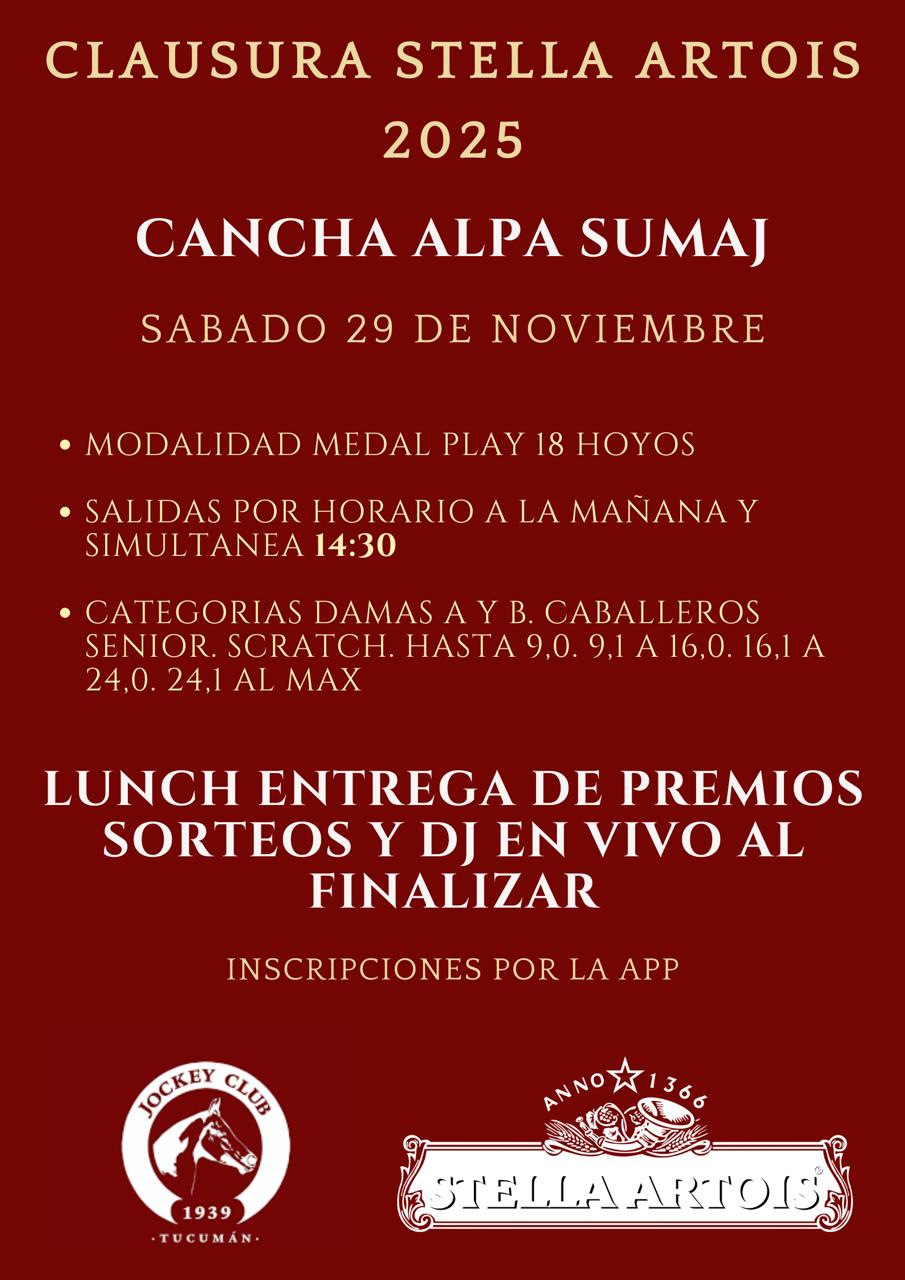 TORNEO CLAUSURA ALPA SUMAJ presentado por STELLA ARTOIS 
