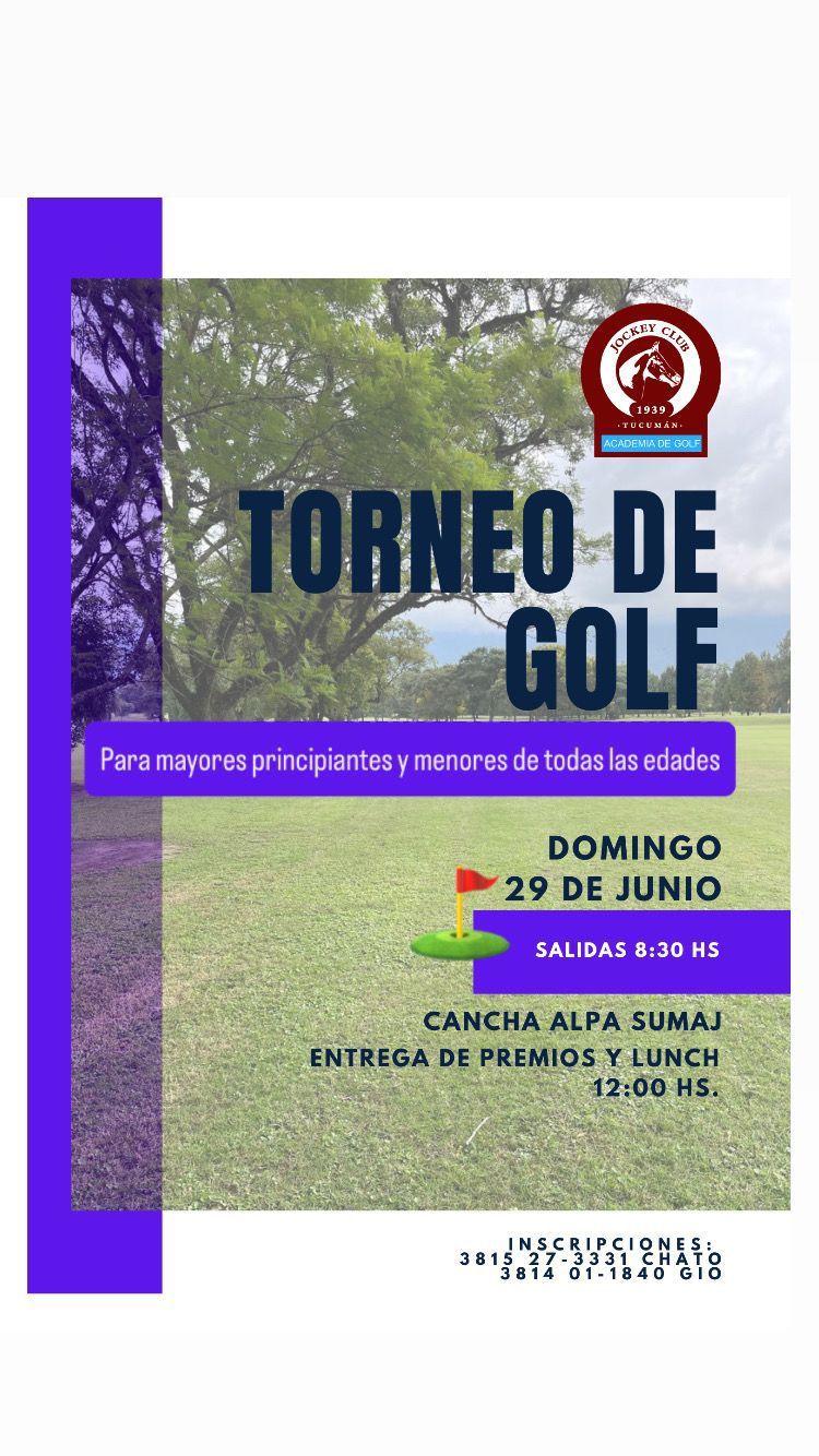 TORNEO DE GOLF PARA ACADEMIA JOCKEY CLUB DE TUCUMAN