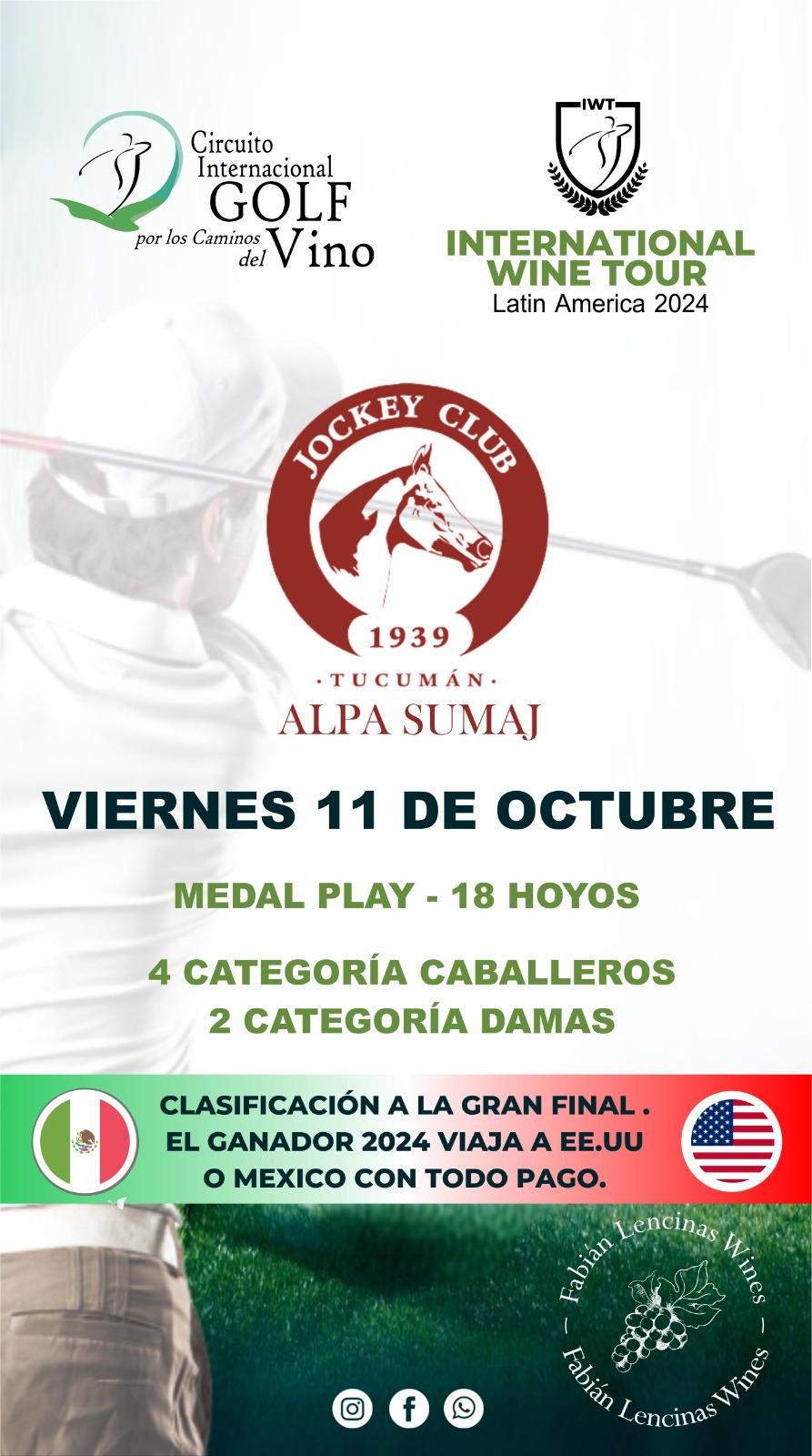 CIRCUITO INTERNACIONAL DE GOLF por los CAMINOS DEL VINO 