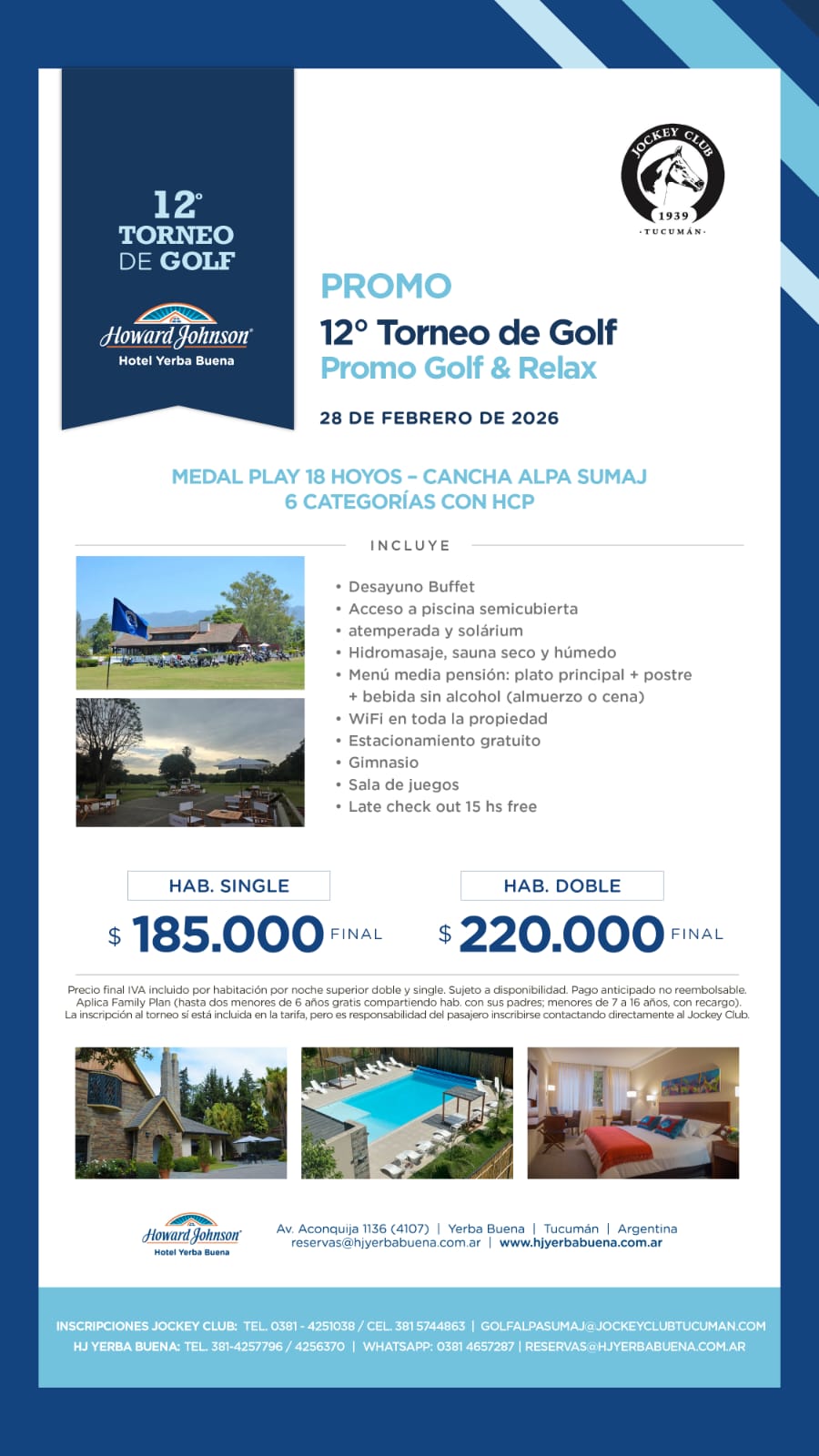 12º TORNEO DE GOLF HOTEL HOWARD JOHNSON - ALPA SUMAJ SABADO 28 DE FEBRERO 2026