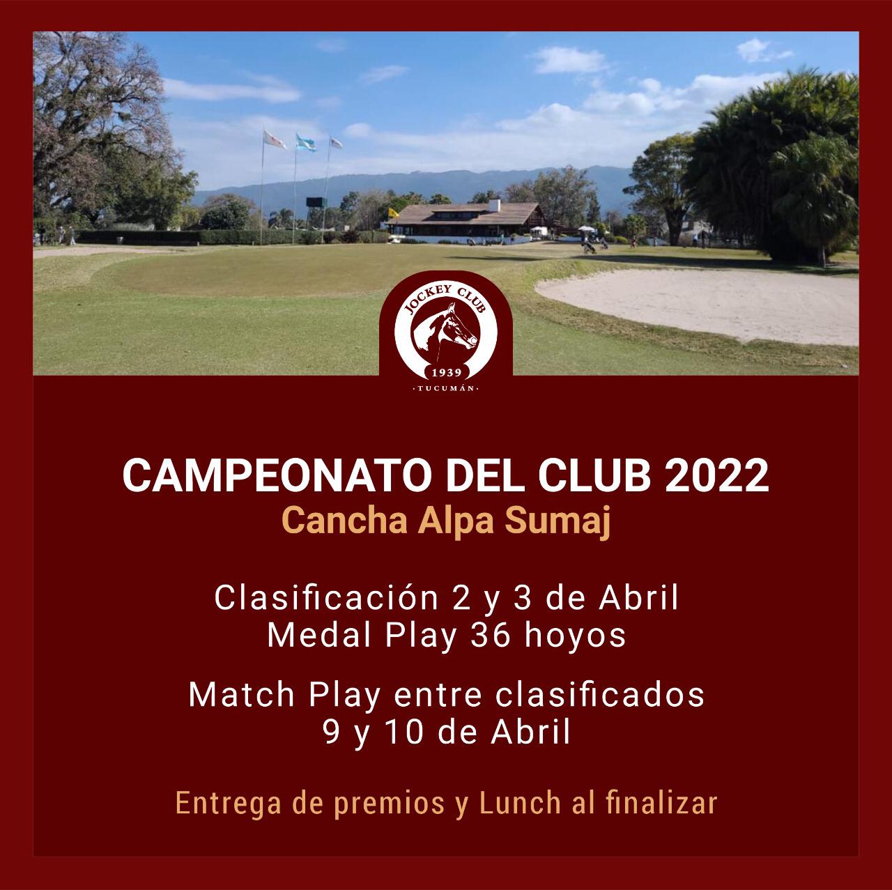 CLASIFICACION CAMPEONATO DEL CLUB 2022
