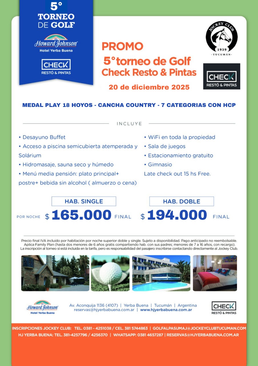 5to TORNEO CHECK RESTO DE HOTEL HOWARD JOHNSON - COUNTRY