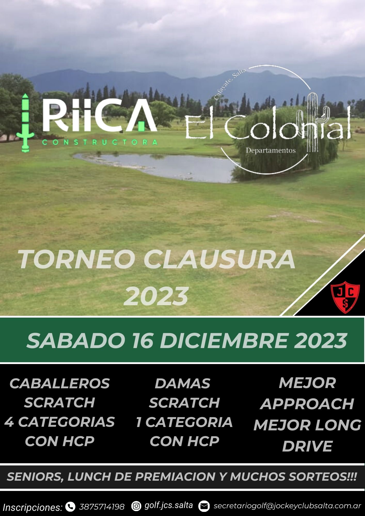 TORNEO CLAUSURA - CONSTRUCTORA RIICA - 18 HOYOS MEDALPLAY (16-12-23)
