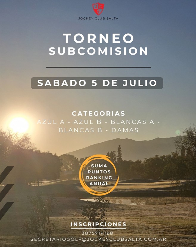 TORNEO SUBCOMISION - 18 HOYOS MEDALPLAY - SABADO 05-07-25