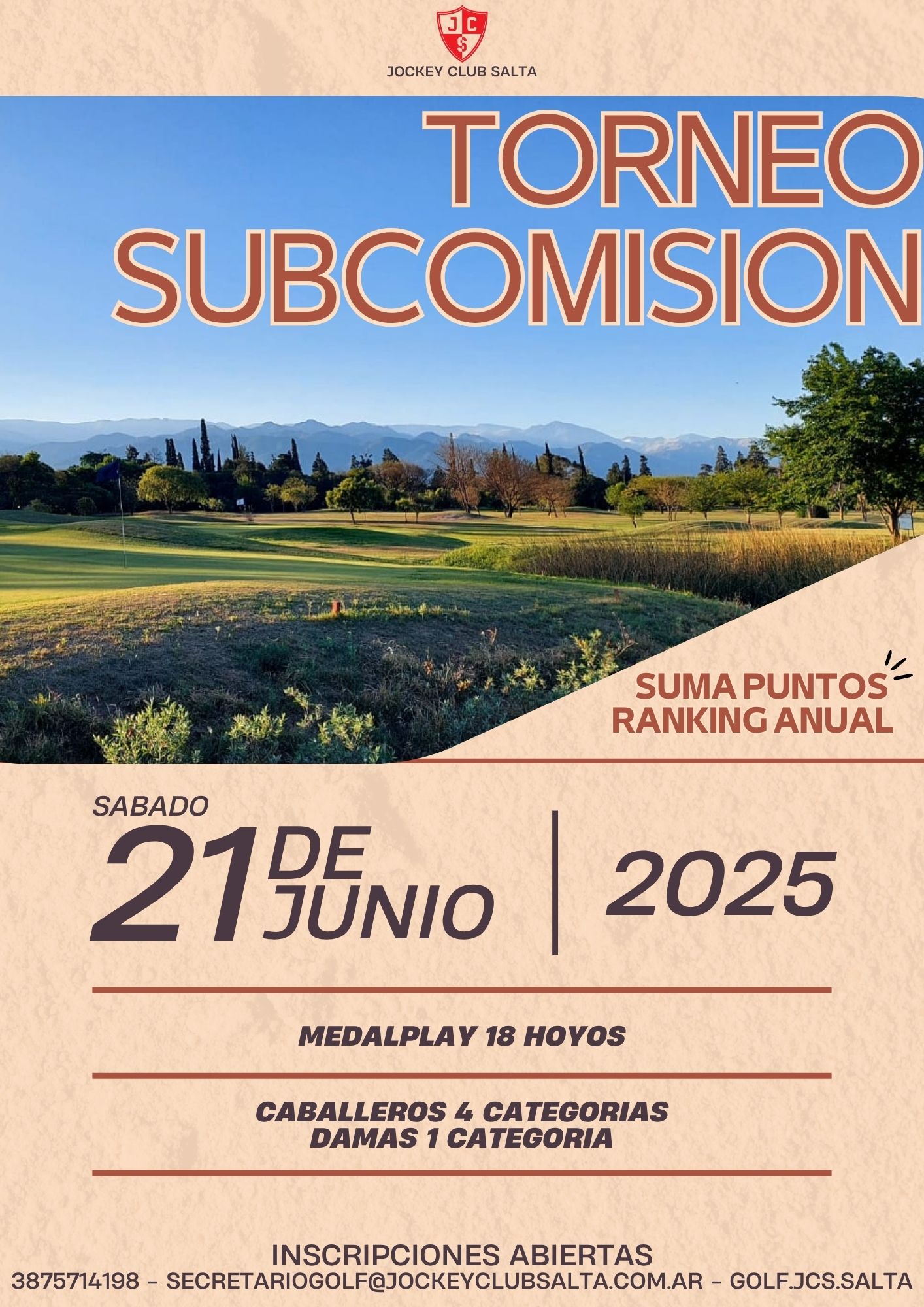 TORNEO SUBCOMISION - 18 HOYOS MEDALPLAY - SABADO 21-06-25