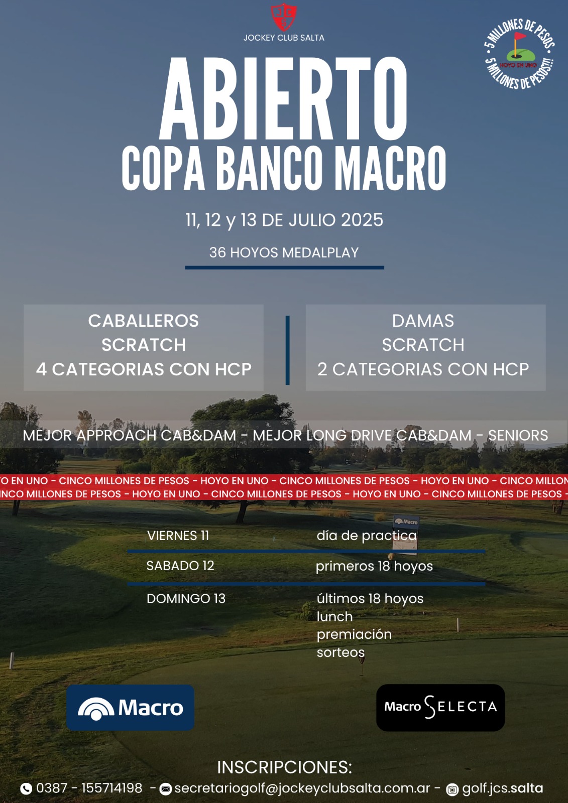 “TORNEO ABIERTO 2025 -  COPA BANCO MACRO - JOCKEY CLUB DE SALTA” 