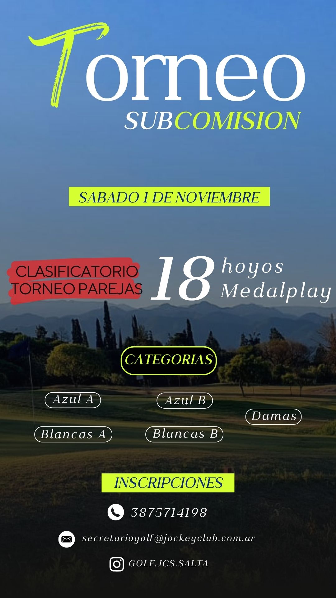 TORNEO SUBCOMISION - 18 HOYOS MEDALPLAY - SABADO 01-11-25