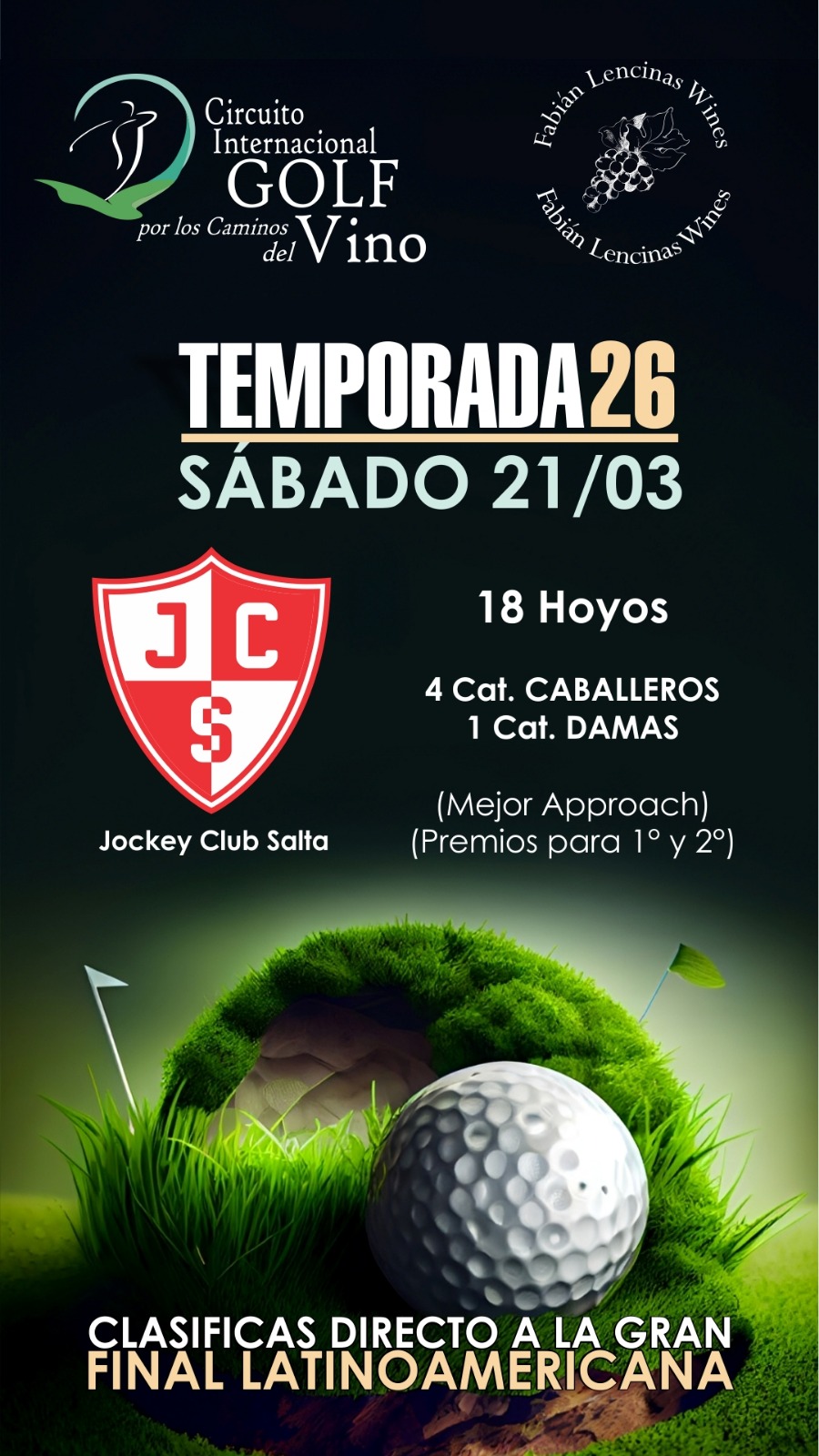 CIRCUITO INTERNACIONAL GOLF POR LOS CAMINOS DEL VINO 2026