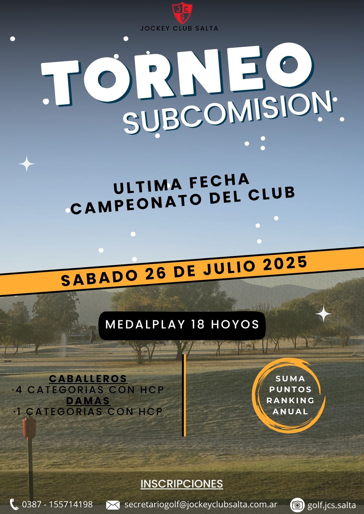 TORNEO SUBCOMISION - 18 HOYOS MEDALPLAY - SABADO 26-07-25