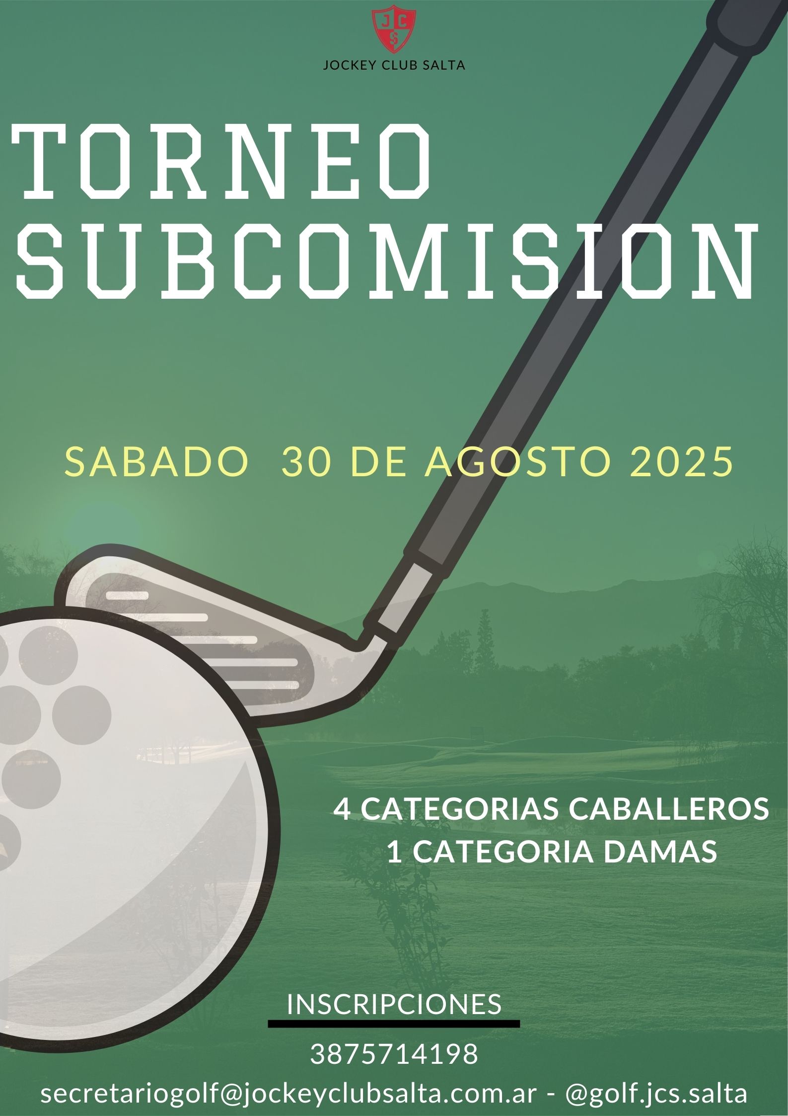 TORNEO SUBCOMISION - 18 HOYOS MEDALPLAY - SABADO 30-08-25