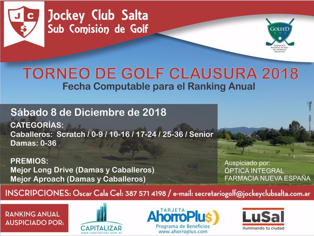 TORNEO CLAUSURA 2018 JOCKEY CLUB DE SALTA